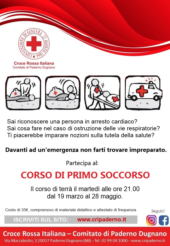 Corsi di primo soccorso per adulti – Croce Rossa Italiana – Comitato di  Paderno Dugnano – Sito Ufficiale